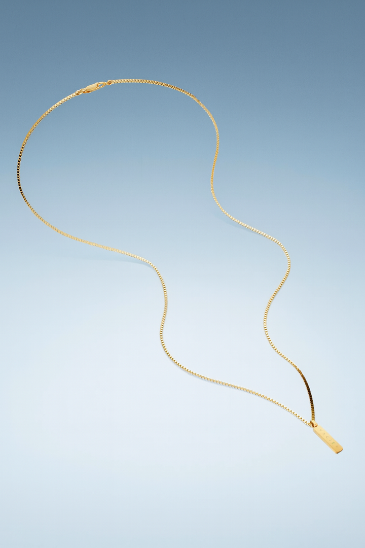 שרשרת לגבר - BOX PENDANT NECKLACE