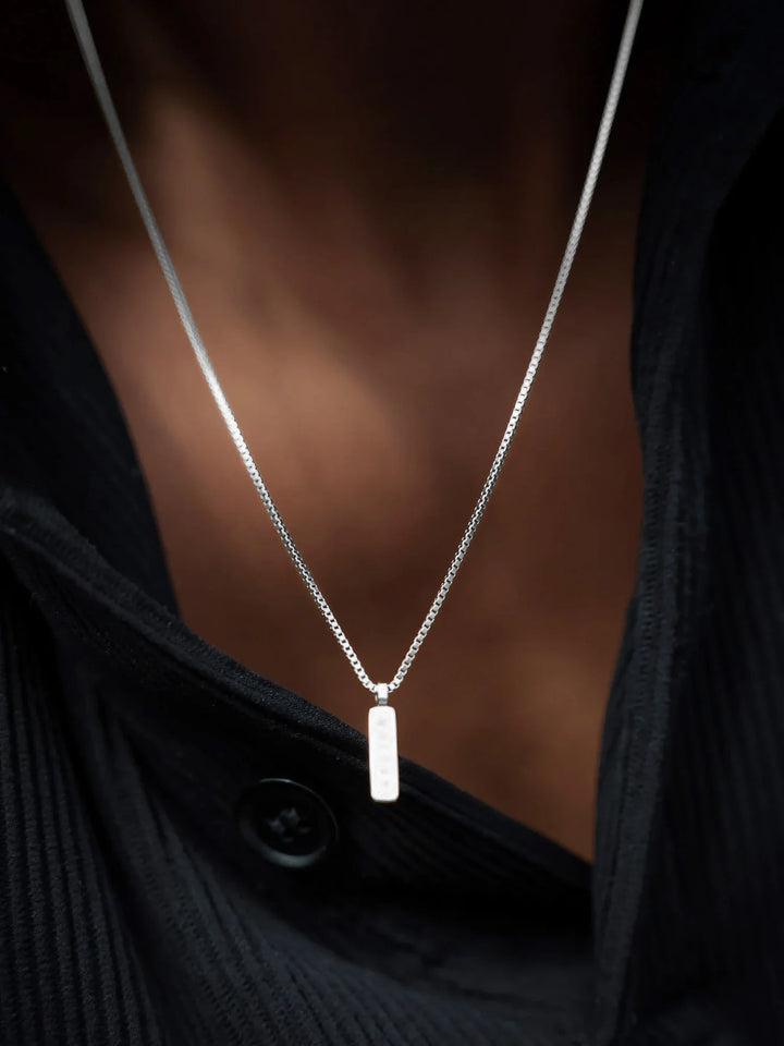 שרשרת לגבר - BOX PENDANT NECKLACE