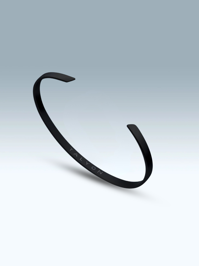 צמיד לגבר - BLACK MINIMAL UNSIZE CUFF