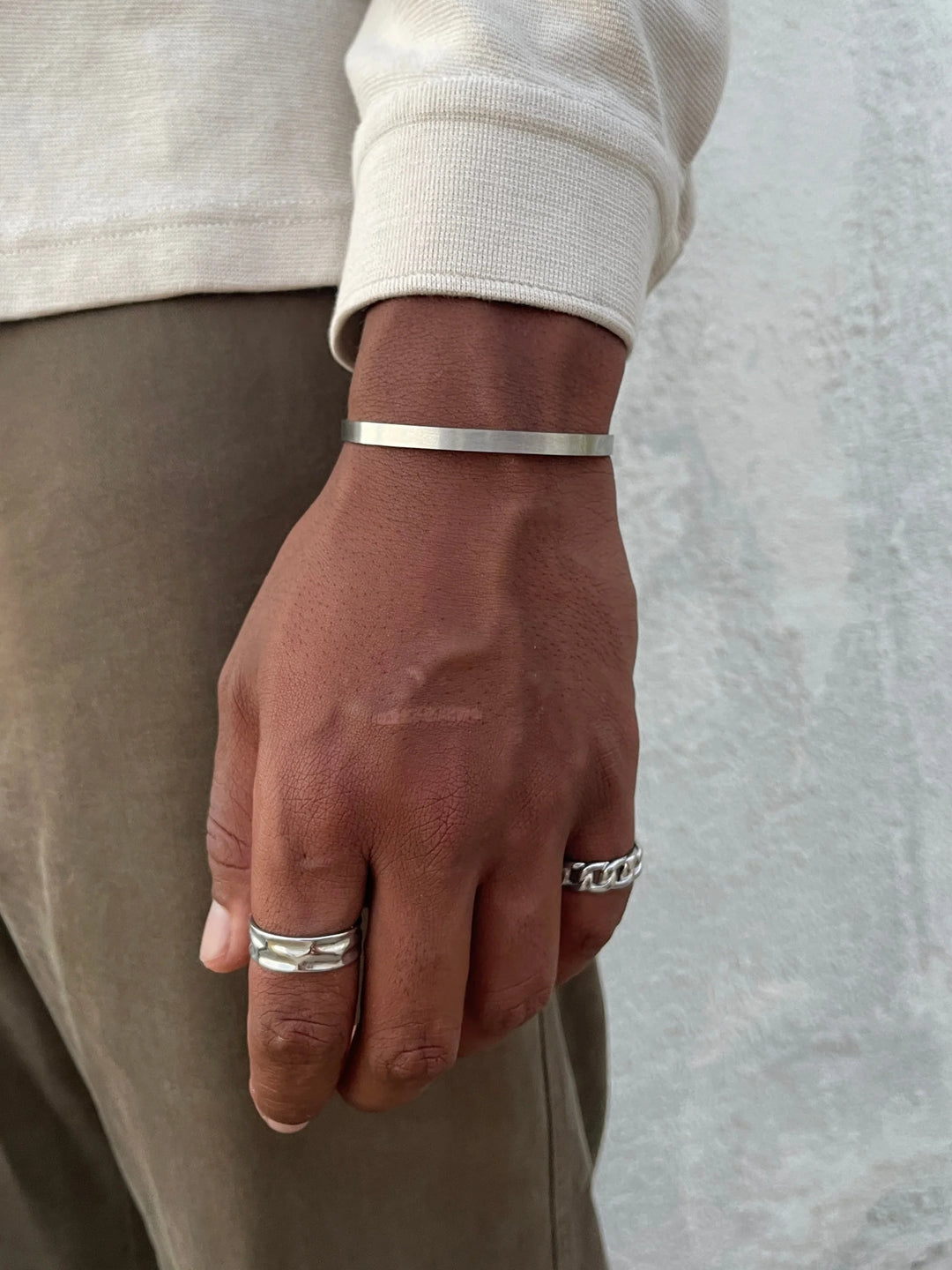 צמיד לגבר - UNISIZE CUFF | SILVER
