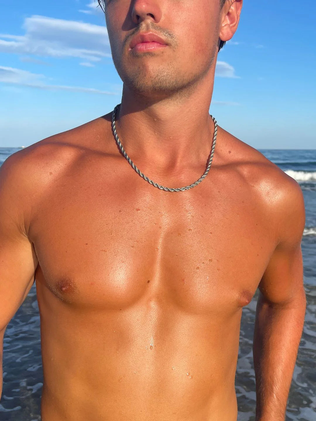 שרשרת לגבר - ROPE CHAIN 5MM SILVER