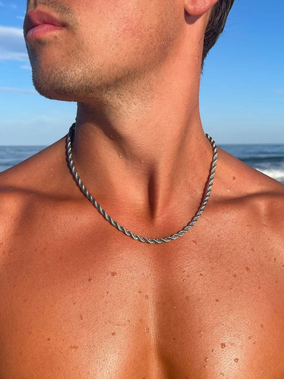 שרשרת לגבר - ROPE CHAIN 5MM SILVER