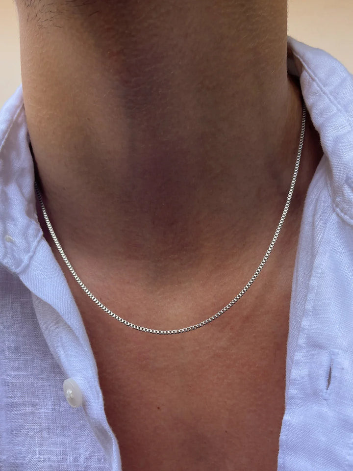 שרשרת לגבר - BOX CHAIN | SILVER