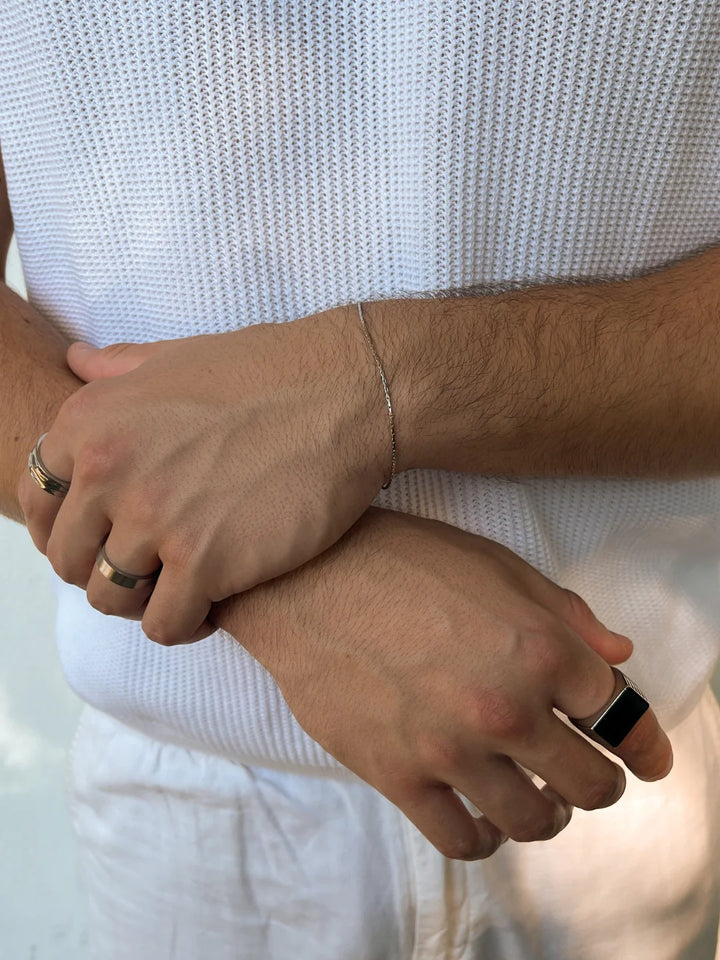 צמיד לגבר - WIRE BRACELET | SILVER