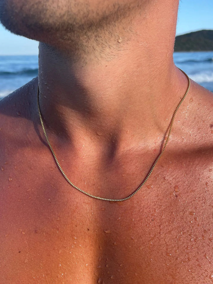 שרשרת לגבר - BOX CHAIN | GOLD