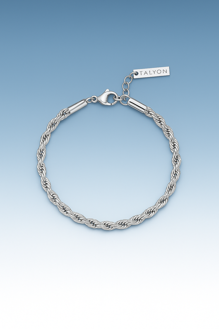צמיד לגבר - ROPE BRACELET 5MM | SILVER