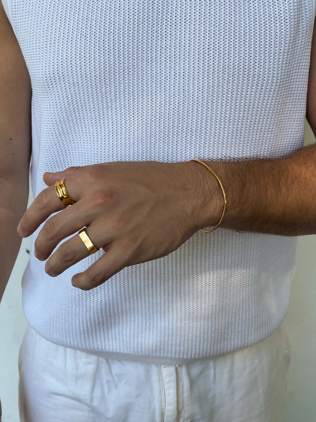 צמיד לגבר - SQUARE BRACELE | GOLD