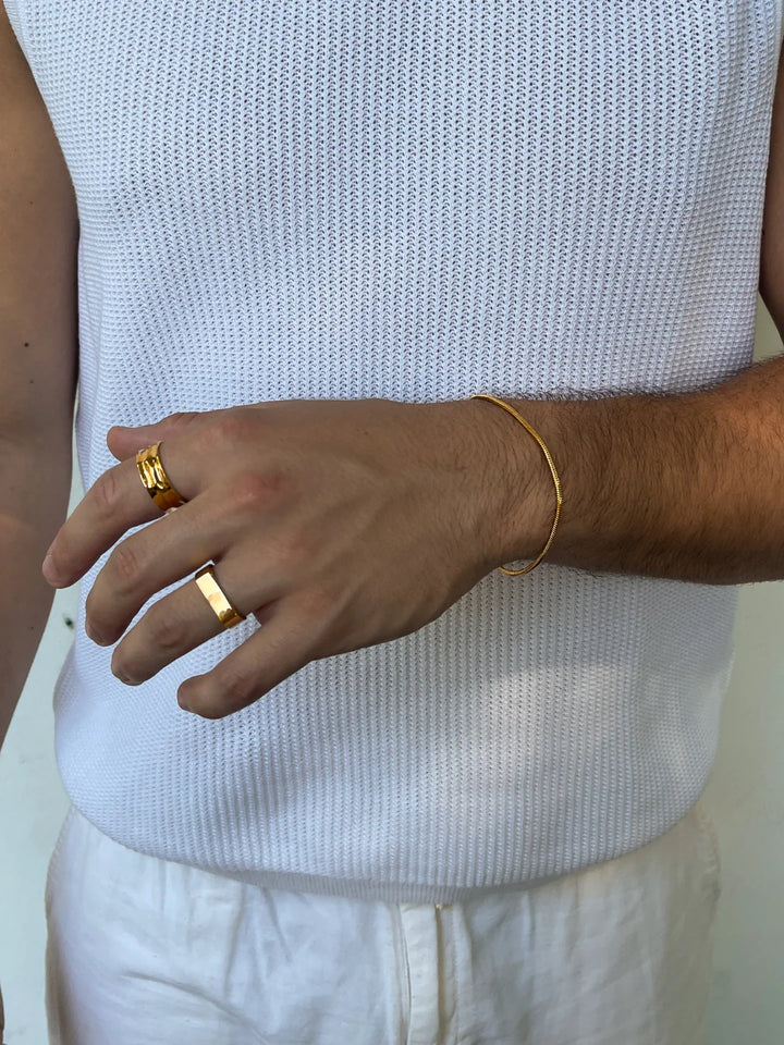 צמיד לגבר - SQUARE BRACELE | GOLD