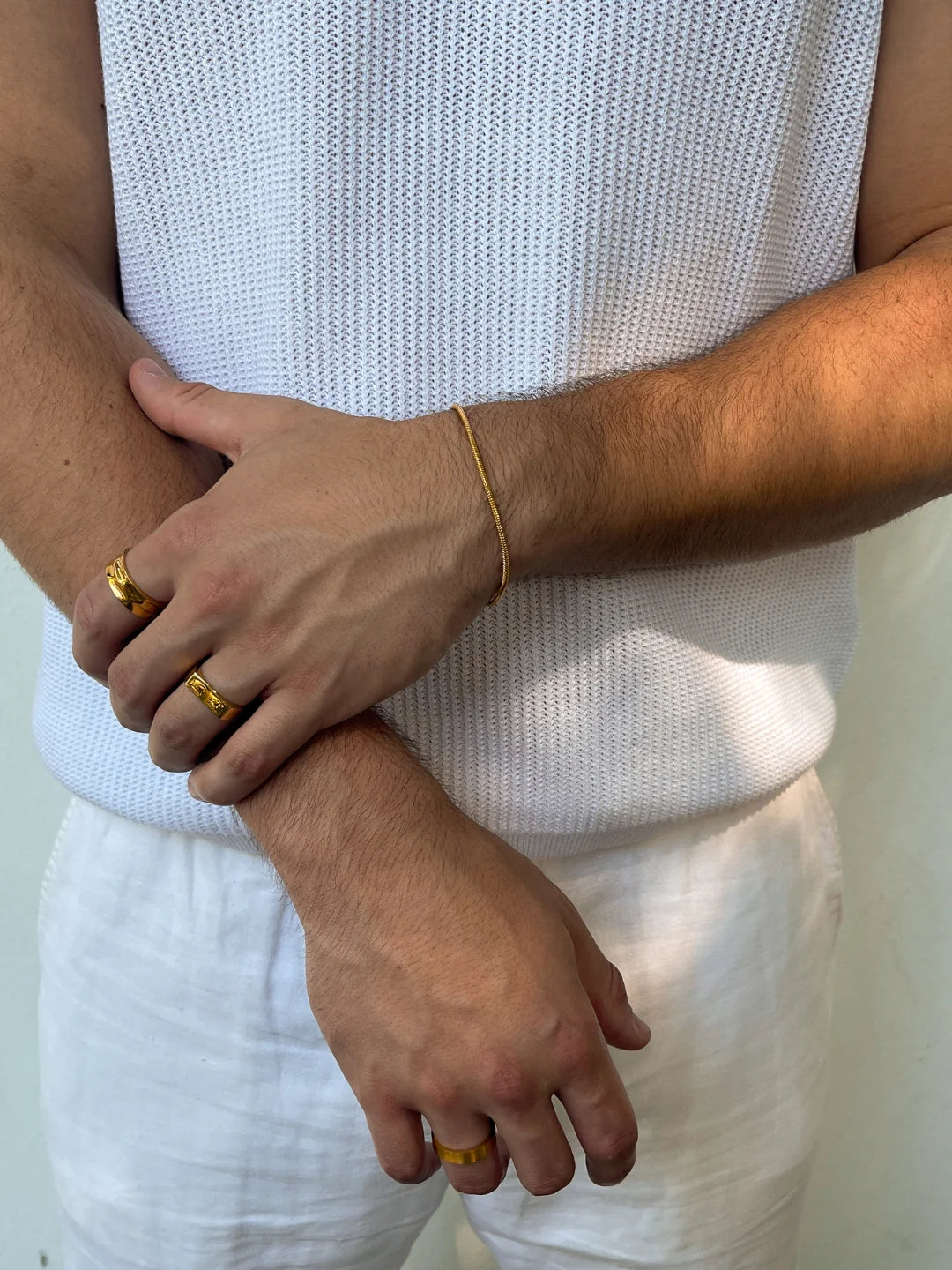 צמיד לגבר - SQUARE BRACELE | GOLD
