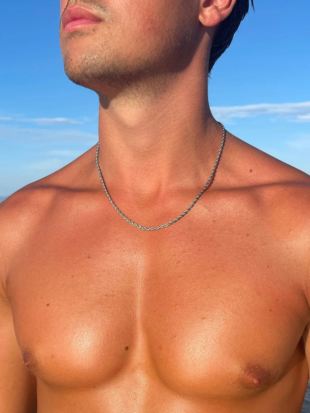 שרשרת לגבר - ROPE CHAIN 3MM SILVER