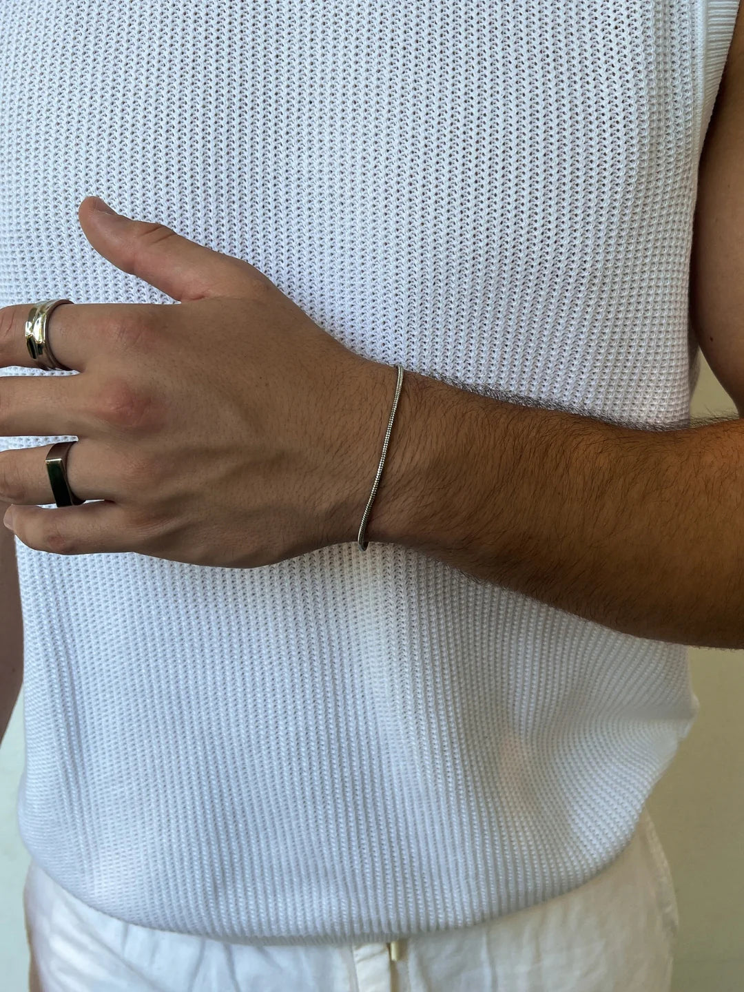צמיד לגבר - SQUARE BRACELET | SILVER