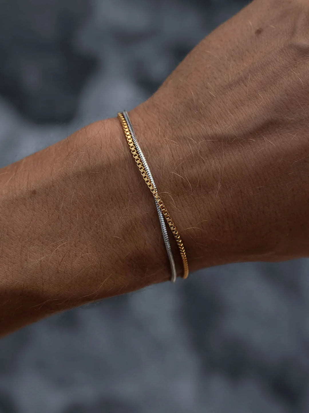 צמיד לגבר - BOX CHAIN BRACELET