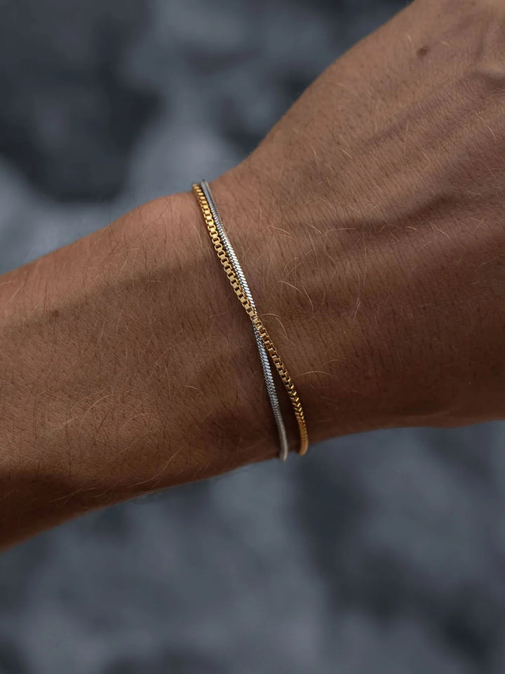 צמיד לגבר - BOX CHAIN BRACELET