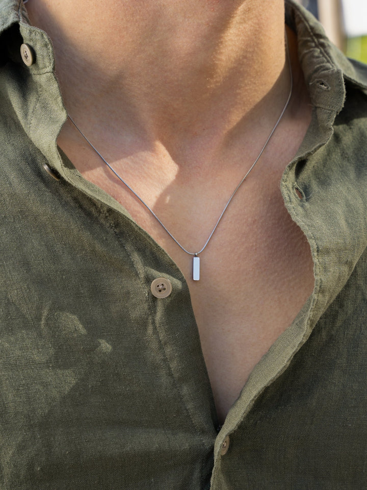 שרשרת לגבר - SQUARE PENDANT | SILVER