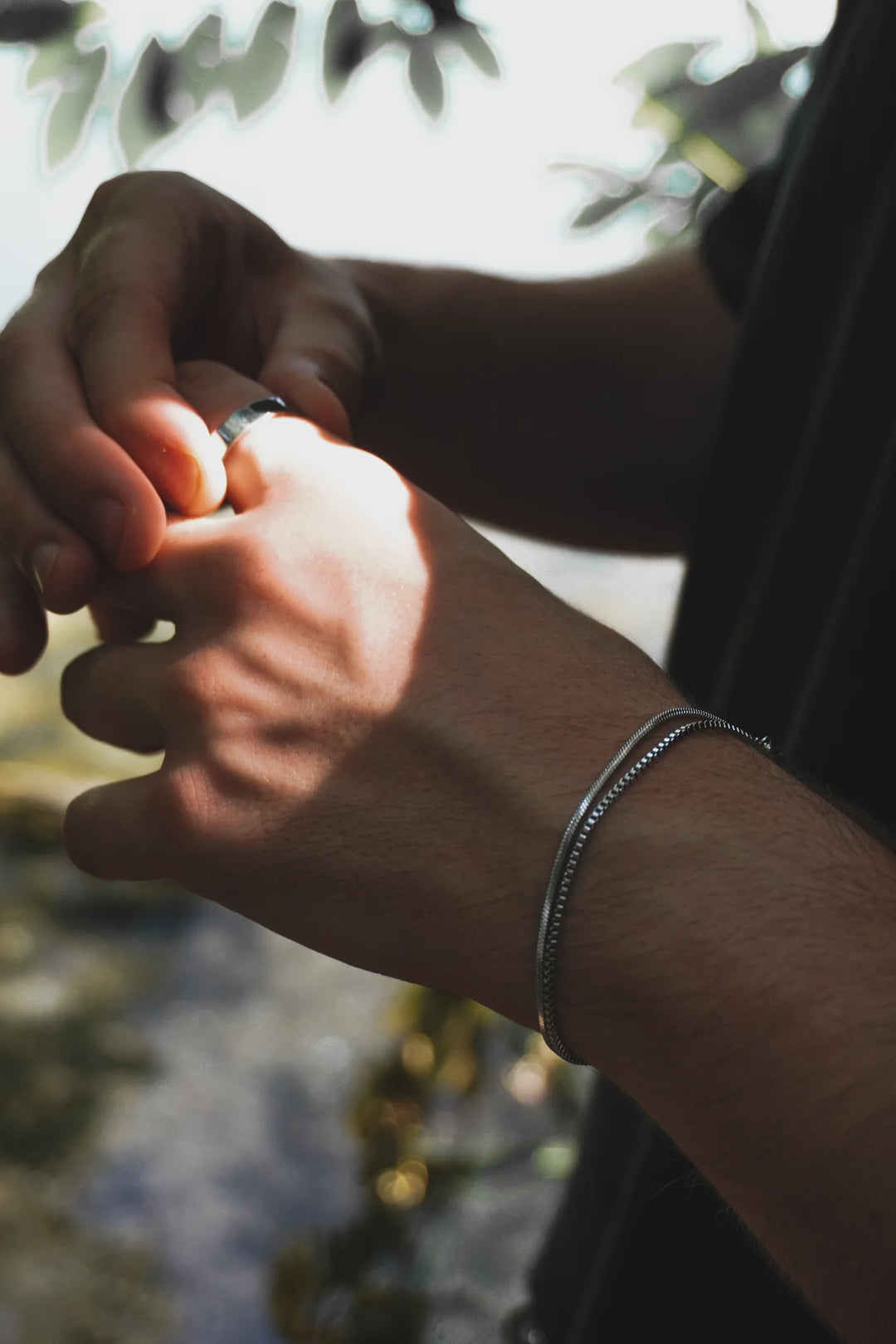 צמיד לגבר - BOX CHAIN BRACELET