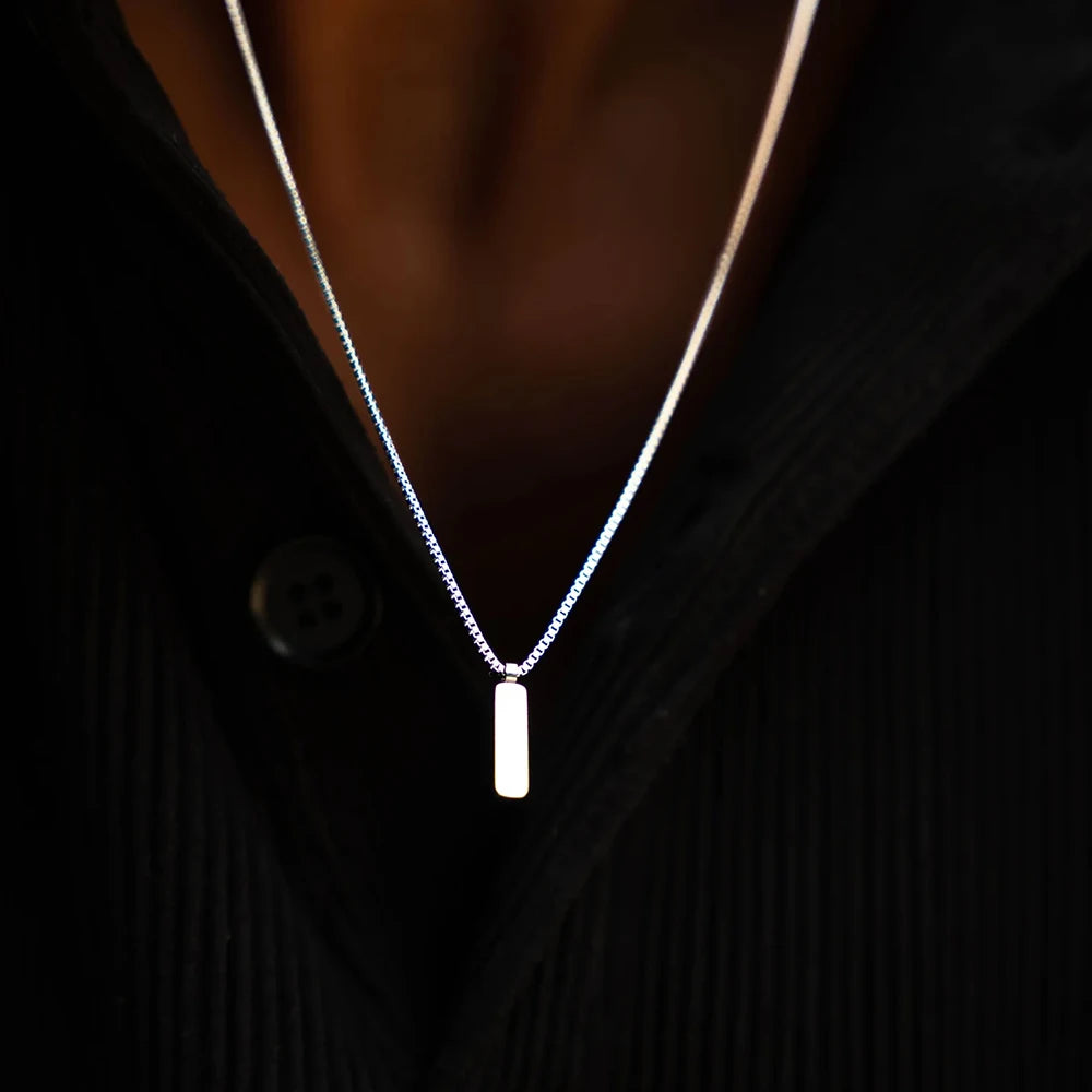 שרשרת לגבר - BOX PENDANT | SILVER