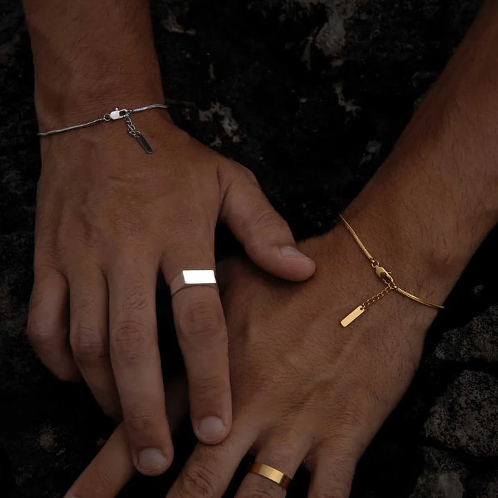 צמיד לגבר - SQUARE CHAIN BRACELET