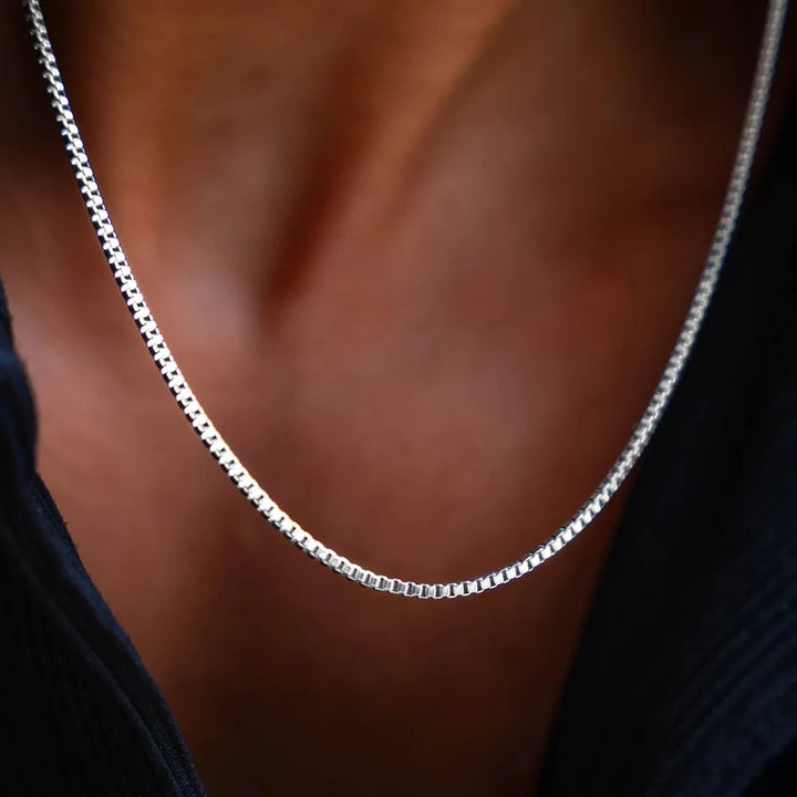 שרשרת לגבר - BOX CHAIN | SILVER