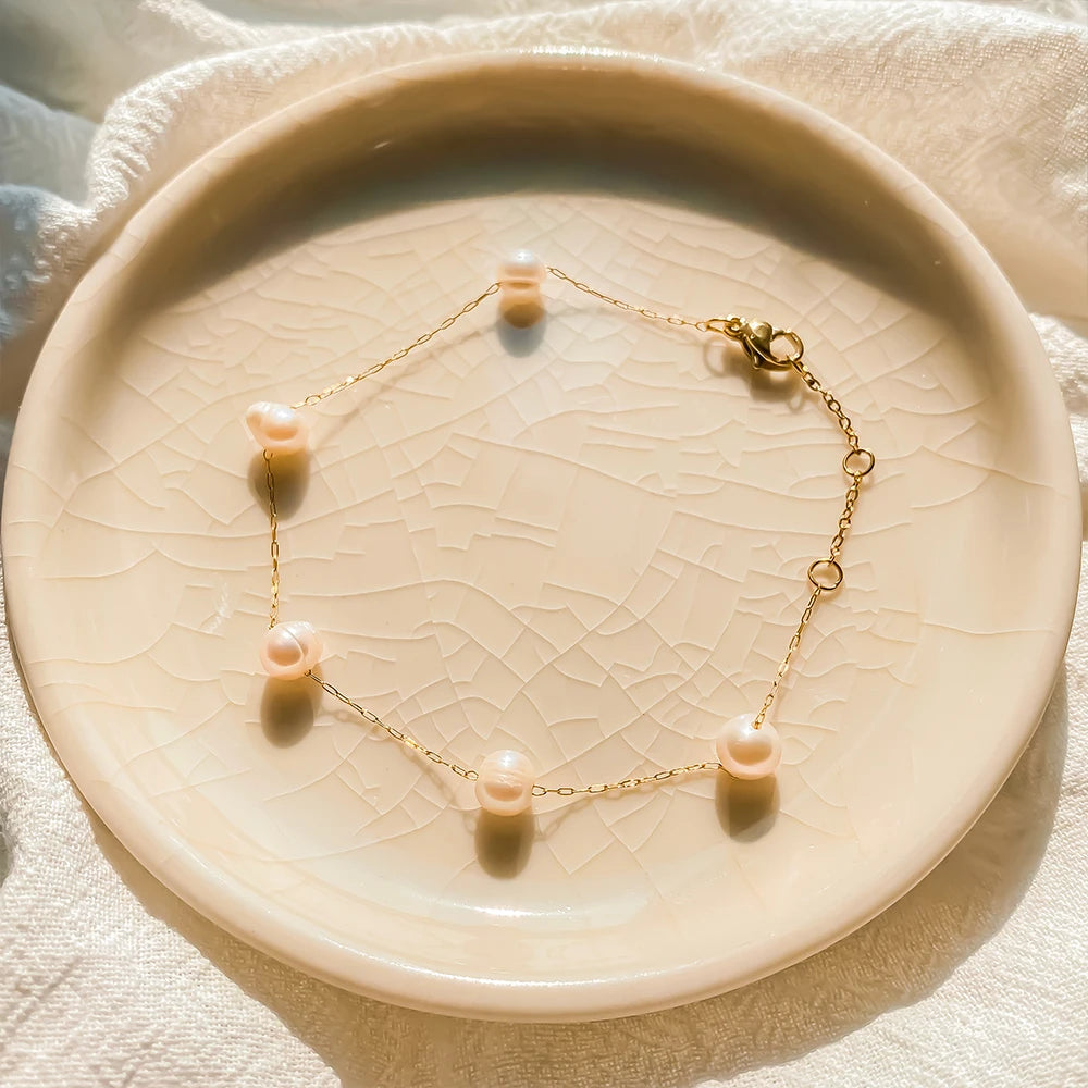צמיד לאישה - PEARL BRACELET GOLD