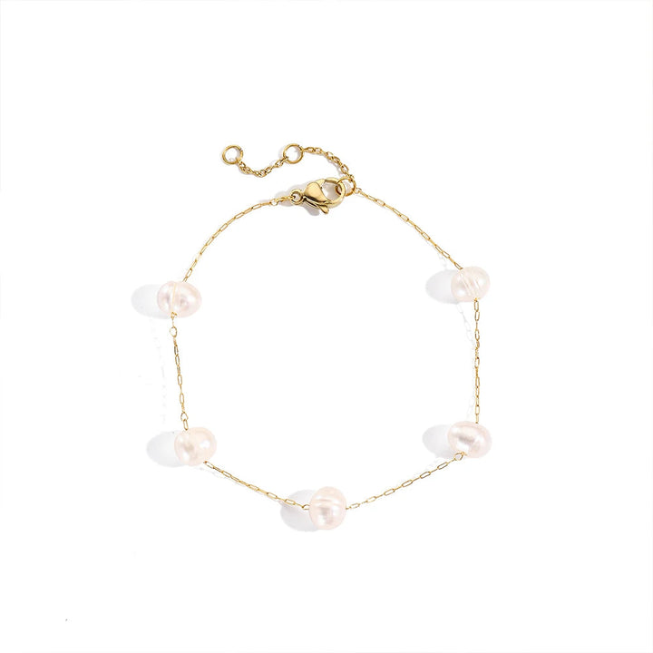 צמיד לאישה - PEARL BRACELET GOLD