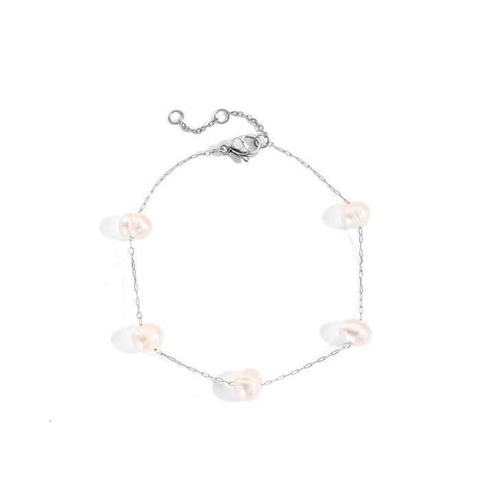 צמיד לאישה - PEARL BRACELET SILVER
