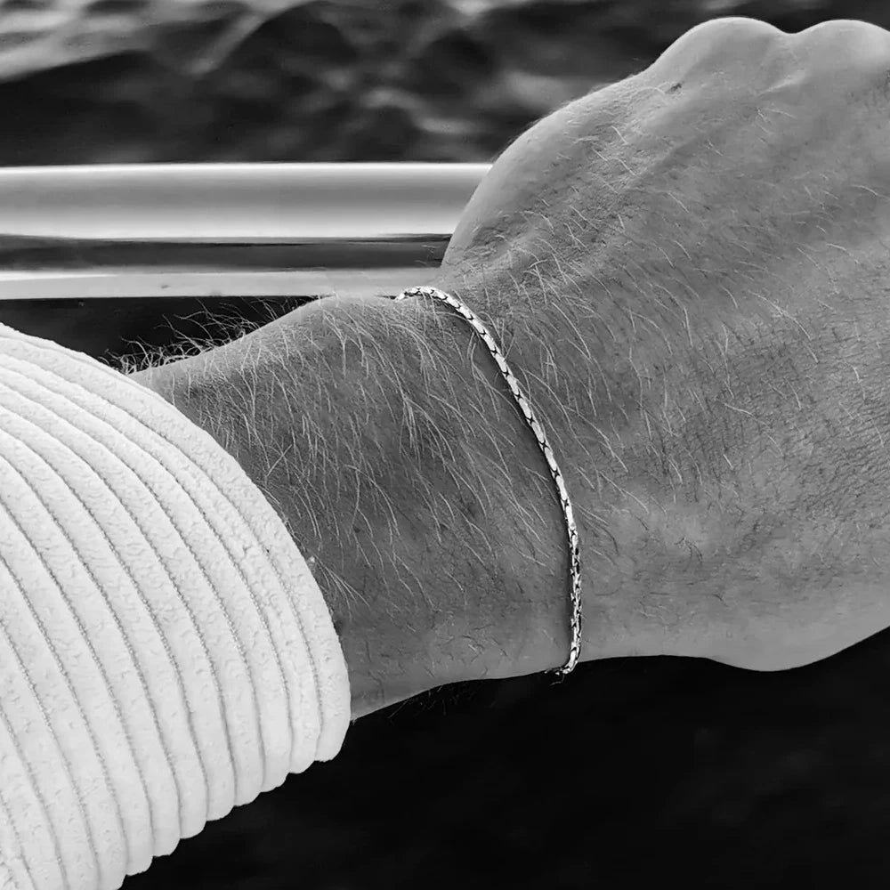 צמיד לגבר - WIRE BRACELET | SILVER