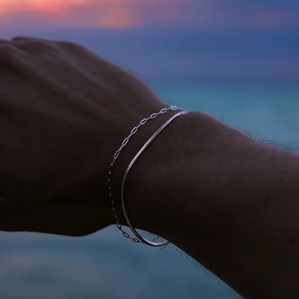 צמיד לגבר - CLIP CHAIN | SILVER