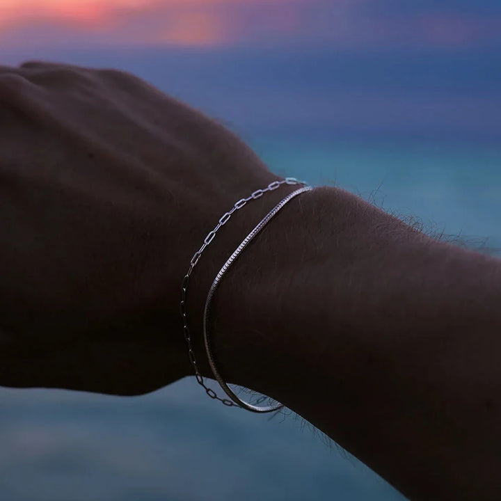 צמיד לגבר - CLIP CHAIN | SILVER