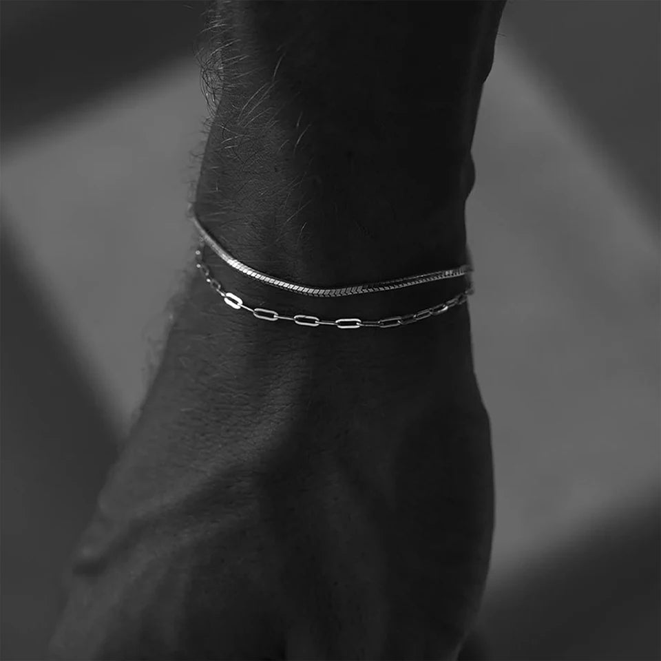 צמיד לגבר - CLIP CHAIN | SILVER