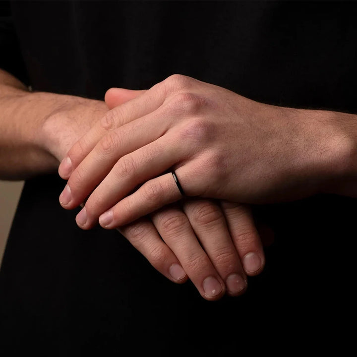 טבעת לגבר - BLACK MINIMAL CLASSIC RING