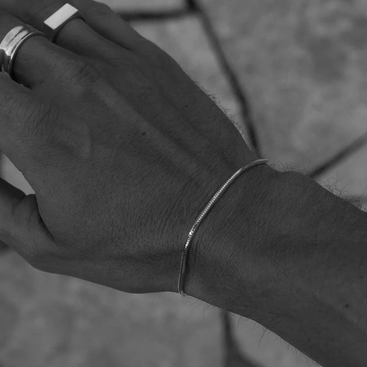 צמיד לגבר - SQUARE BRACELET | SILVER