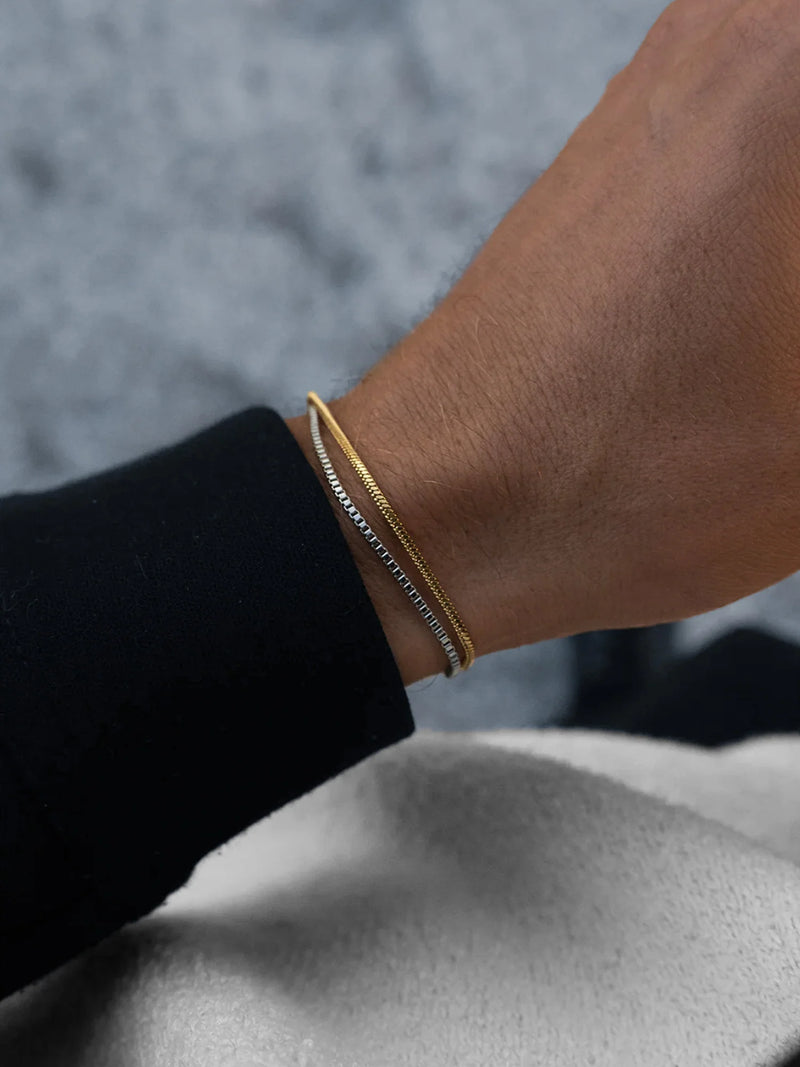 צמיד לגבר - SQUARE CHAIN BRACELET