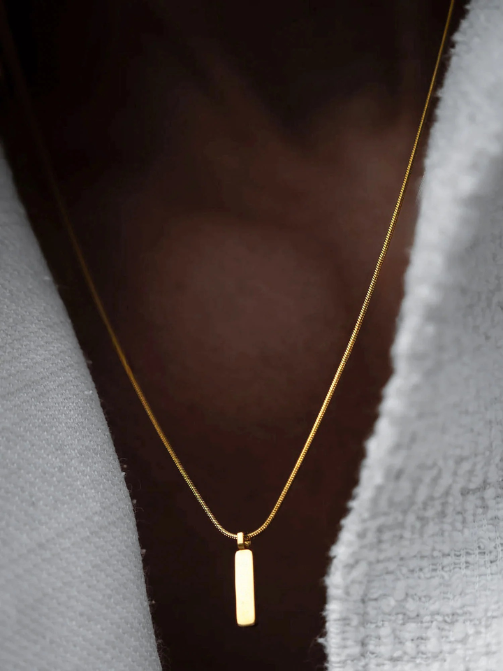 שרשרת לגבר - SQUARE PENDANT NECKLACE