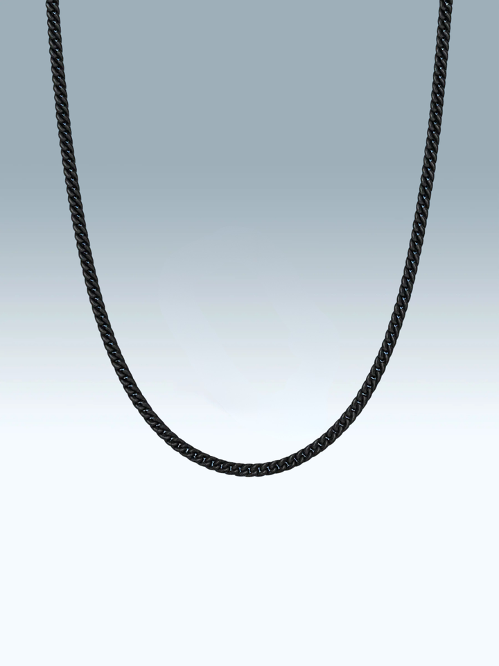 שרשרת לגבר - BLACK CUBAN NECKLACE