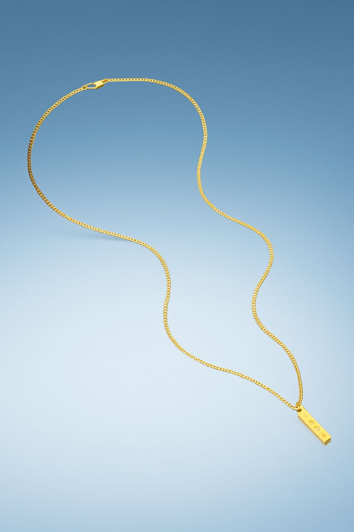 שרשרת לגבר - BOX PENDANT | GOLD