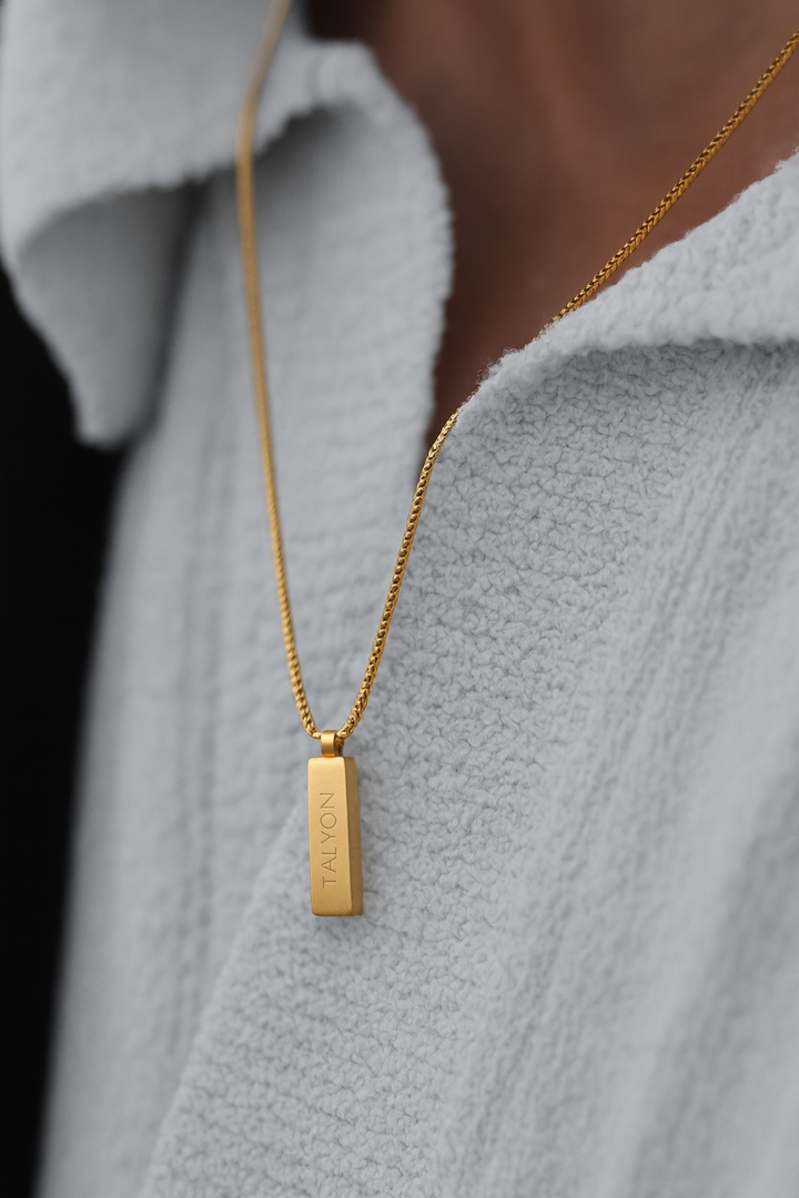 שרשרת לגבר - BOX PENDANT NECKLACE