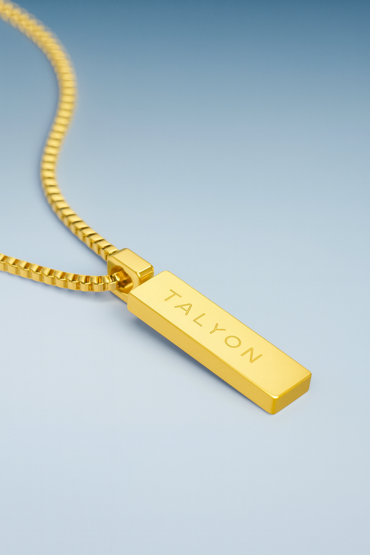 שרשרת לגבר - BOX PENDANT | GOLD